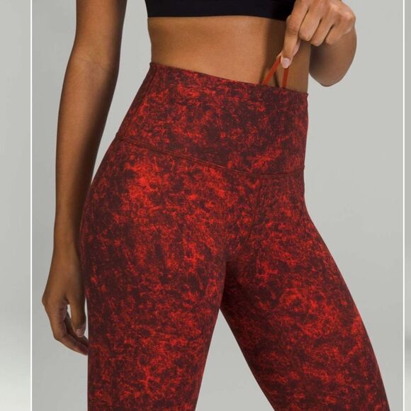 Lululemon Wunder Train High-Rise Tight 25"‎ Red Black size 0 XS NEW leggings - Picture 10 of 14